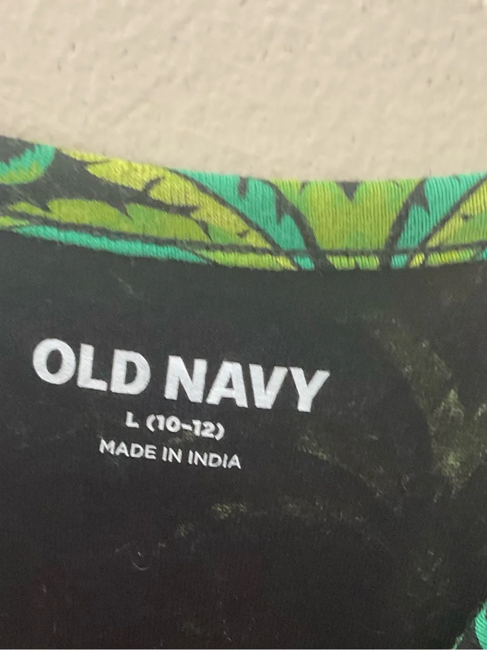 Old Navy Black & Green Tropical Print Girls' Romper